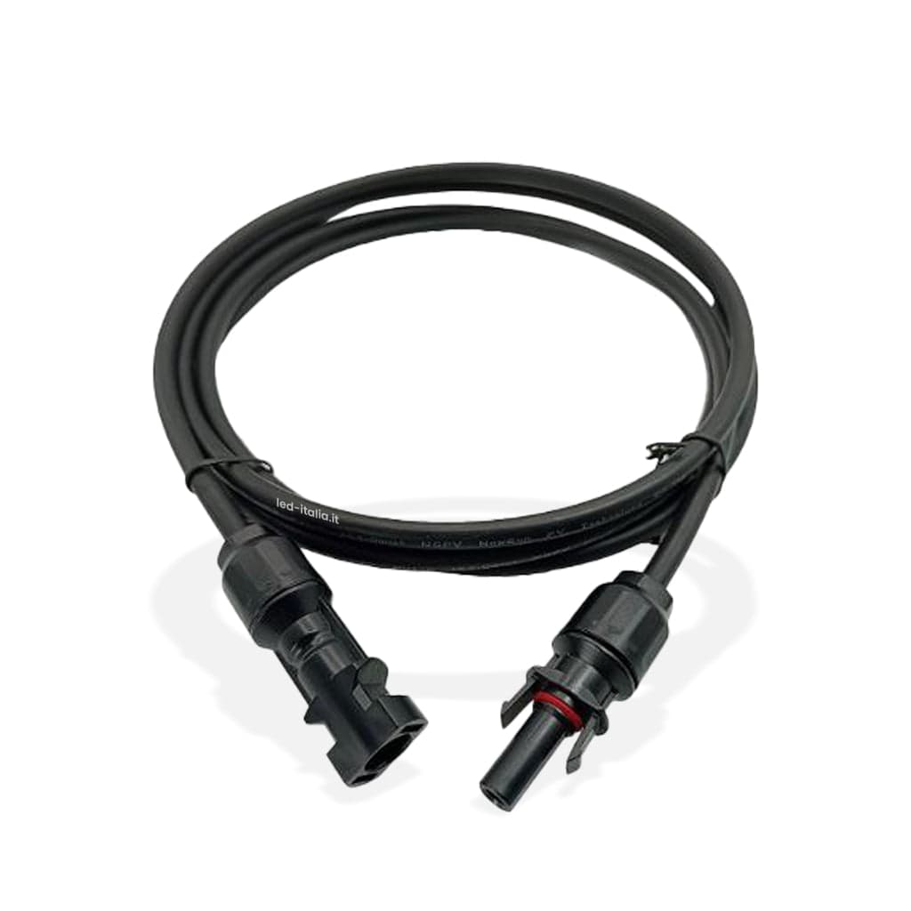 Prolunga Cavo Solare 2.5m con Connettori Maschio e Femmina MC4 per Pannelli Solari Nero - SEZIONE CAVO 4MM - 1