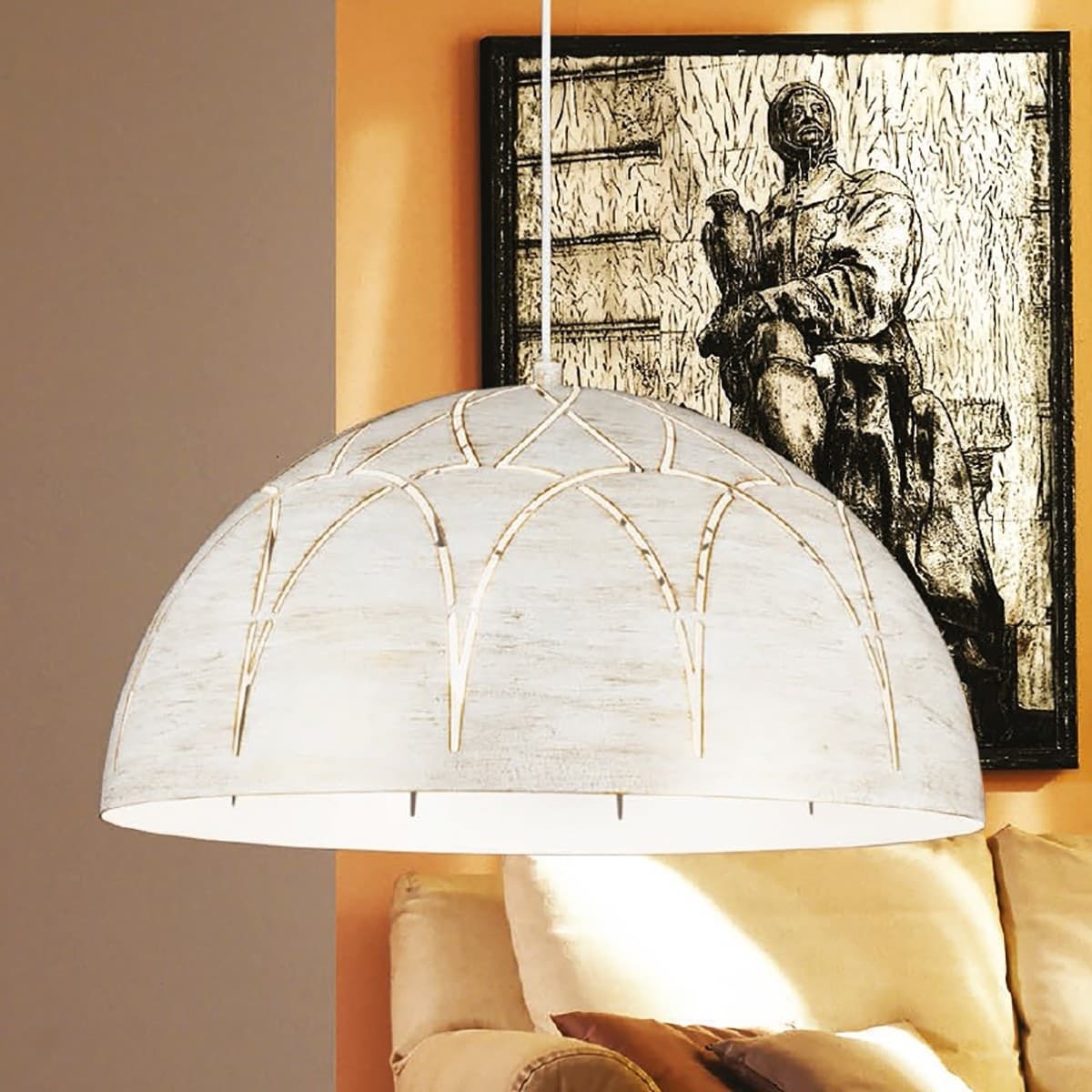 Lampadario classico LAM 4538 S50 E27 LED metallo sospensione - 2