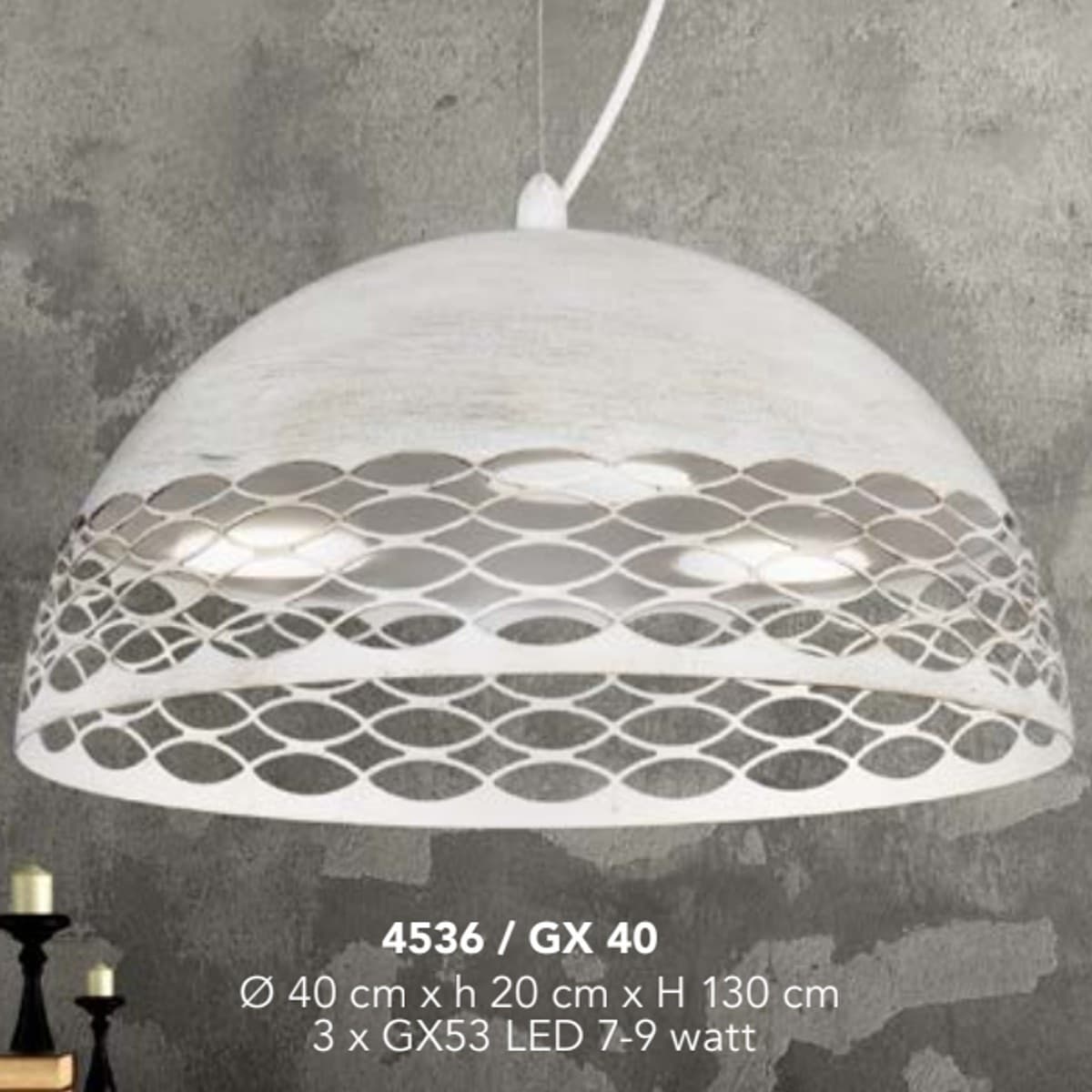 Lampadario classico LAM 4536 40 GX53 LED metallo sospensione - 3