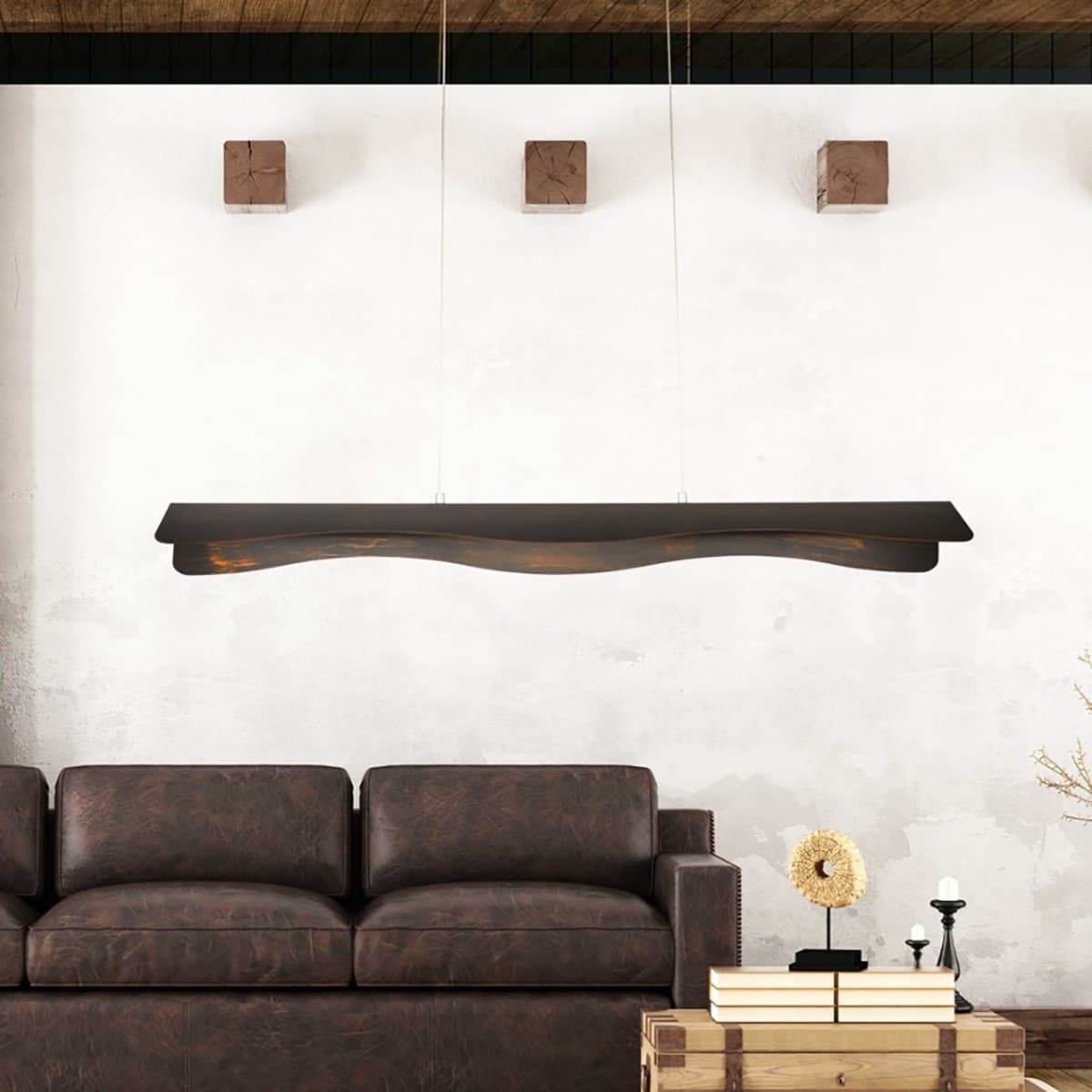 Lampadario rustico LAM 4551 S98 LED metallo sospensione - 2