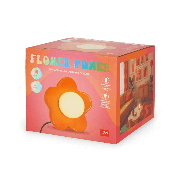 Legami - Lampada Led da Tavolo - Shiny Orange - Flower Power (VDLA0002) - 5