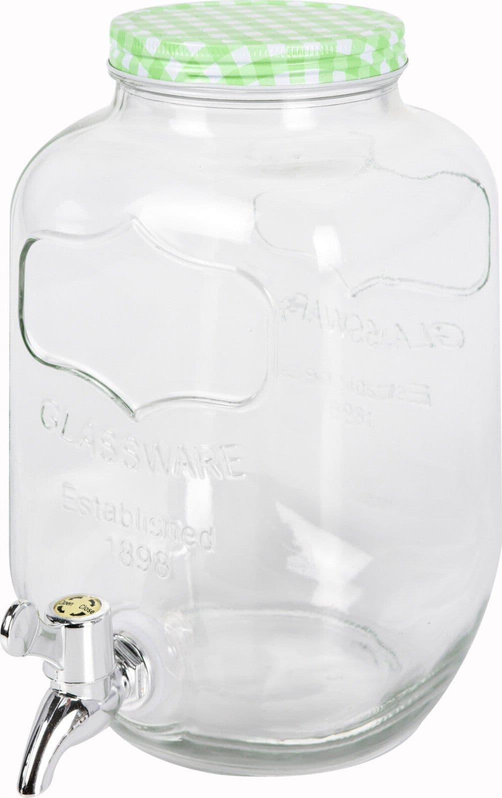 Caraffa in vetro dispenser porta bevande barattolo con rubinetto 4 lt - 5