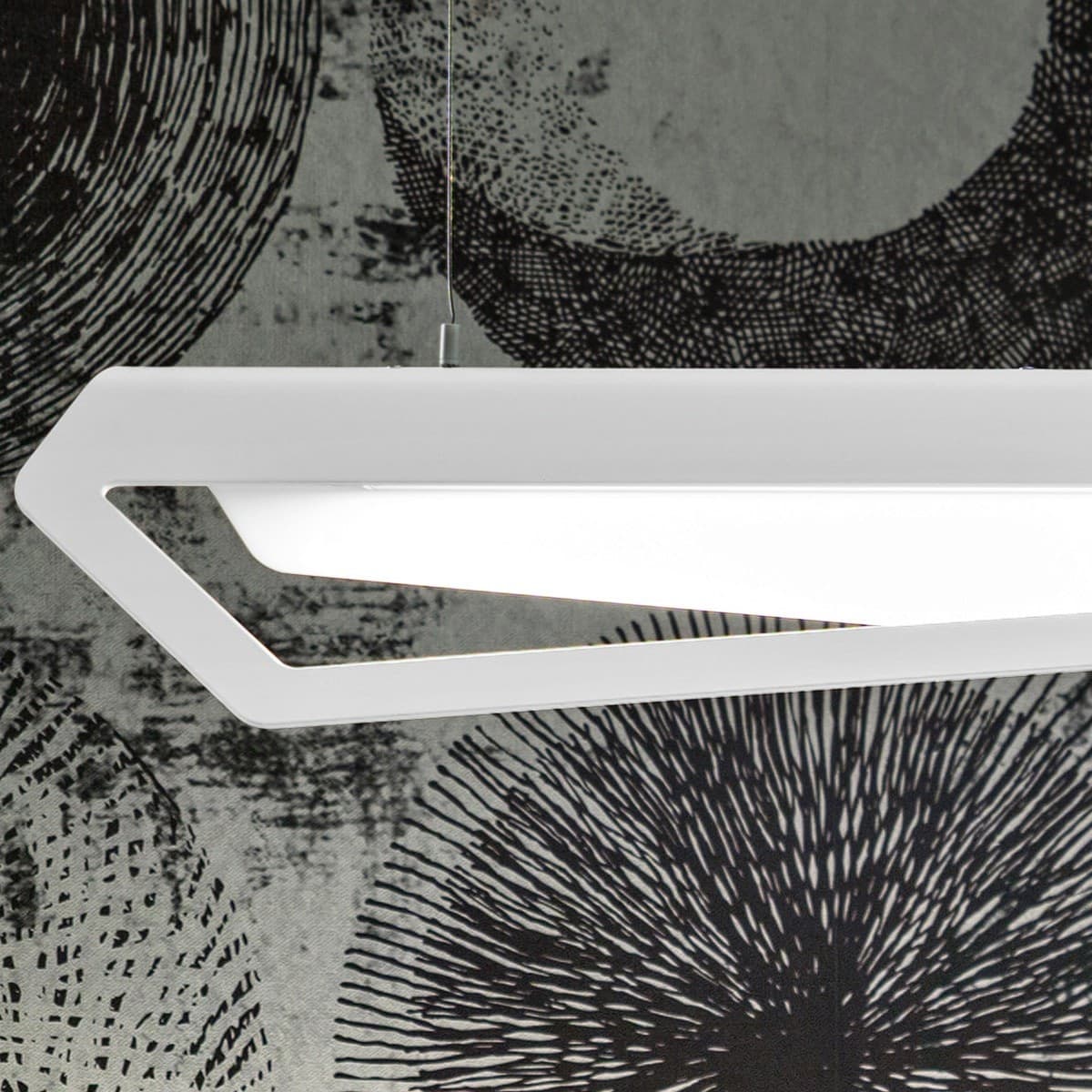 Sospensione Giarnieri TILT S 52W 5200LM 3000°K dimmerabile alluminio bianco piombo oro lampadario biemissione - 12
