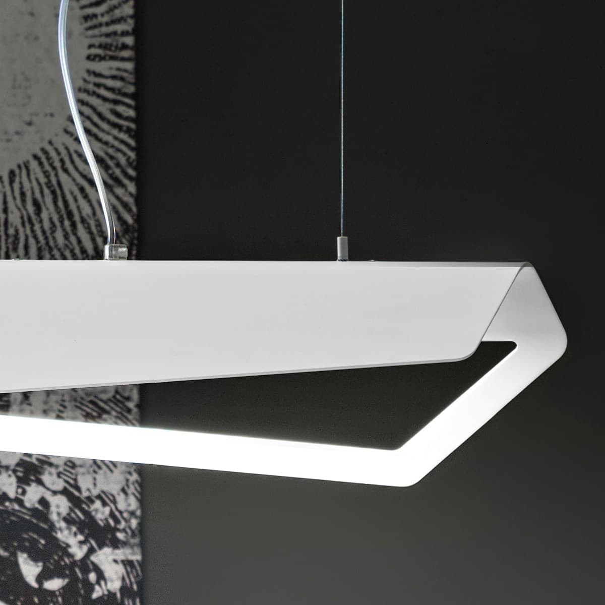 Sospensione Giarnieri TILT S 52W 5200LM 3000°K dimmerabile alluminio bianco piombo oro lampadario biemissione - 13
