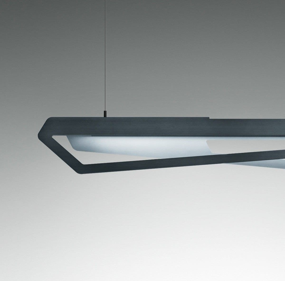 Sospensione Giarnieri TILT S 52W 5200LM 3000°K dimmerabile alluminio bianco piombo oro lampadario biemissione - 3
