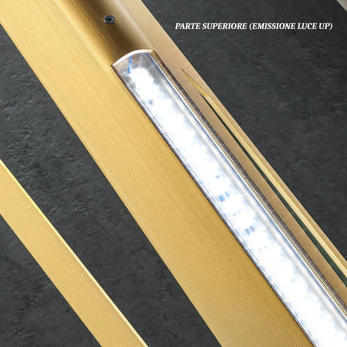 Sospensione Giarnieri TILT S 52W 5200LM 3000°K dimmerabile alluminio bianco piombo oro lampadario biemissione - 10