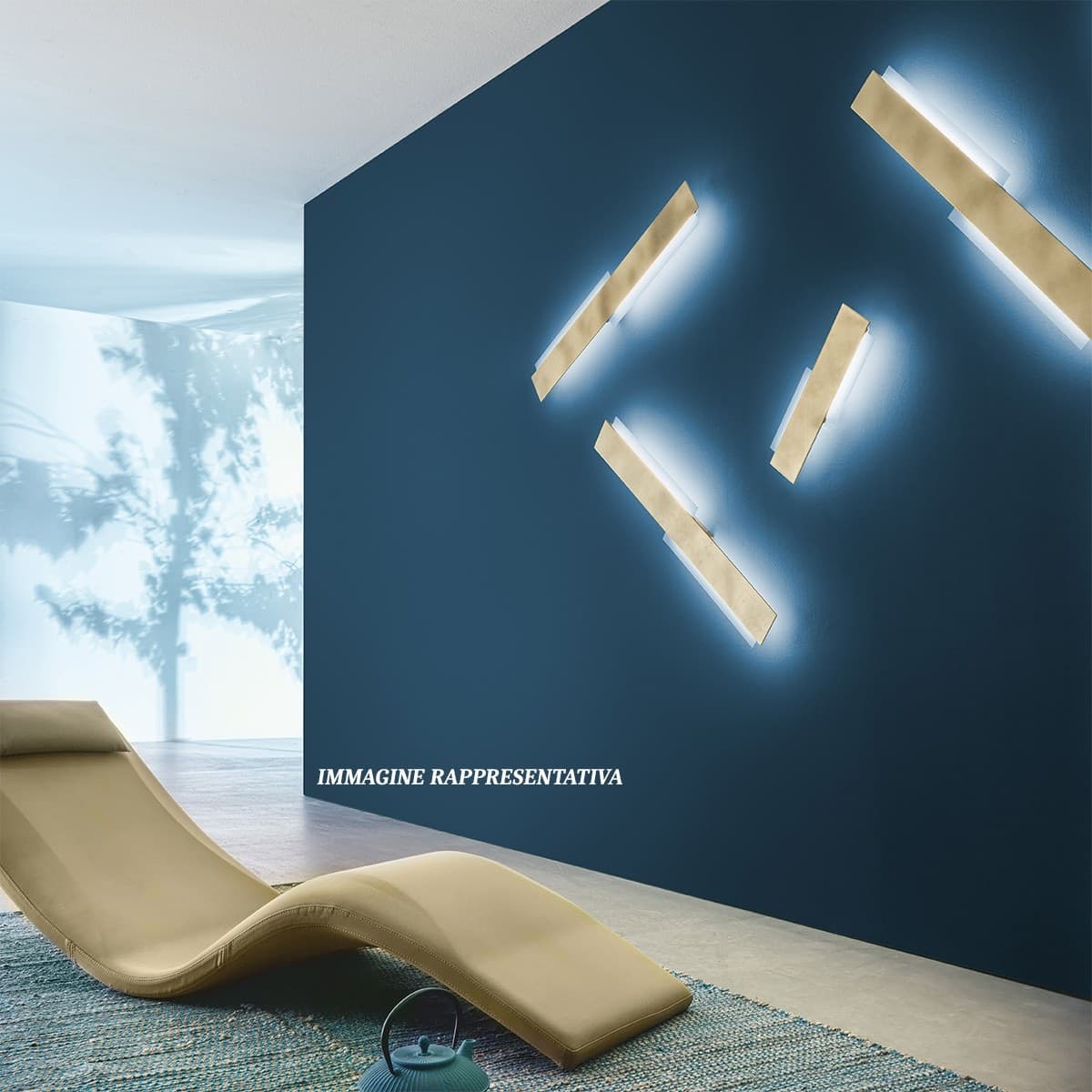 Applique GN-MIKADO AS 30W 3000LM 3000°K 45CM dimmerabile alluminio anticato lampada parete rettangolare biemissione moderna - 6