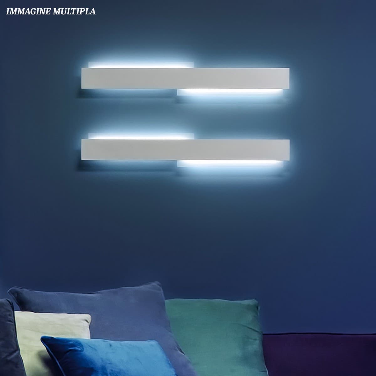 Applique GN-MIKADO AL 60W 6000LM 3000°K 91CM dimmerabile alluminio anticato lampada parete rettangolare biemissione moderna - 5