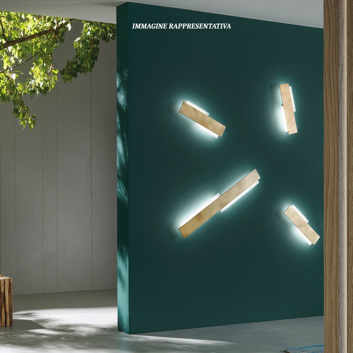 Applique GN-MIKADO AL 60W 6000LM 3000°K 91CM dimmerabile alluminio anticato lampada parete rettangolare biemissione moderna - 6