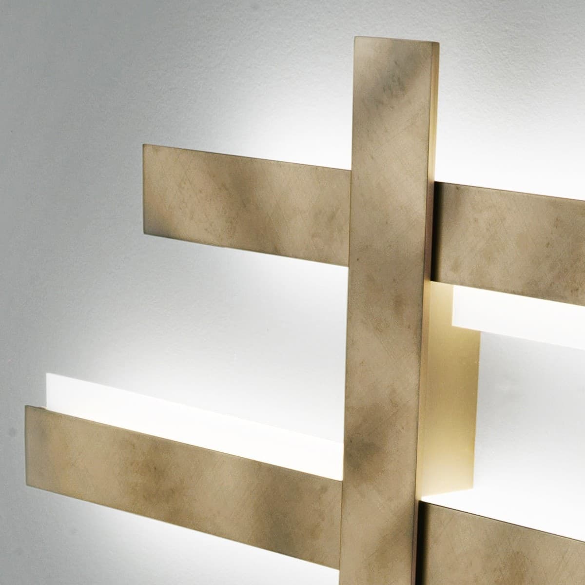 Plafoniera GN-MIKADO PS 60W 6000LM 3000°K 64CM dimmerabile alluminio anticato lampada parete soffitto biemissione moderna - 2