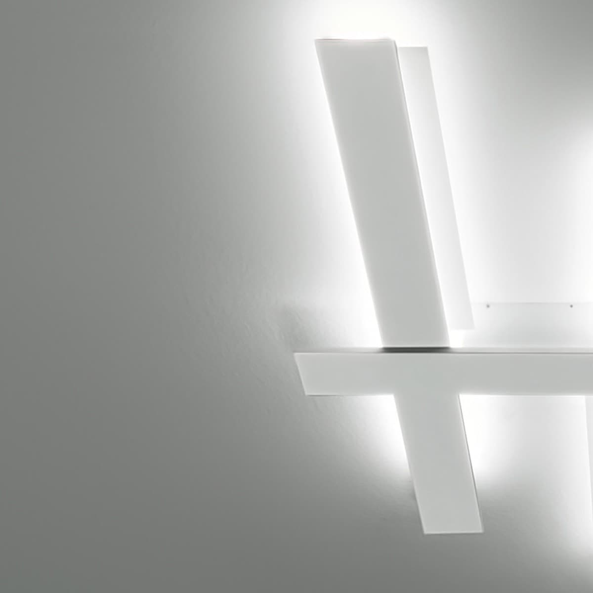 Plafoniera GN-MIKADO PS 60W 6000LM 3000°K 64CM dimmerabile alluminio anticato lampada parete soffitto biemissione moderna - 4