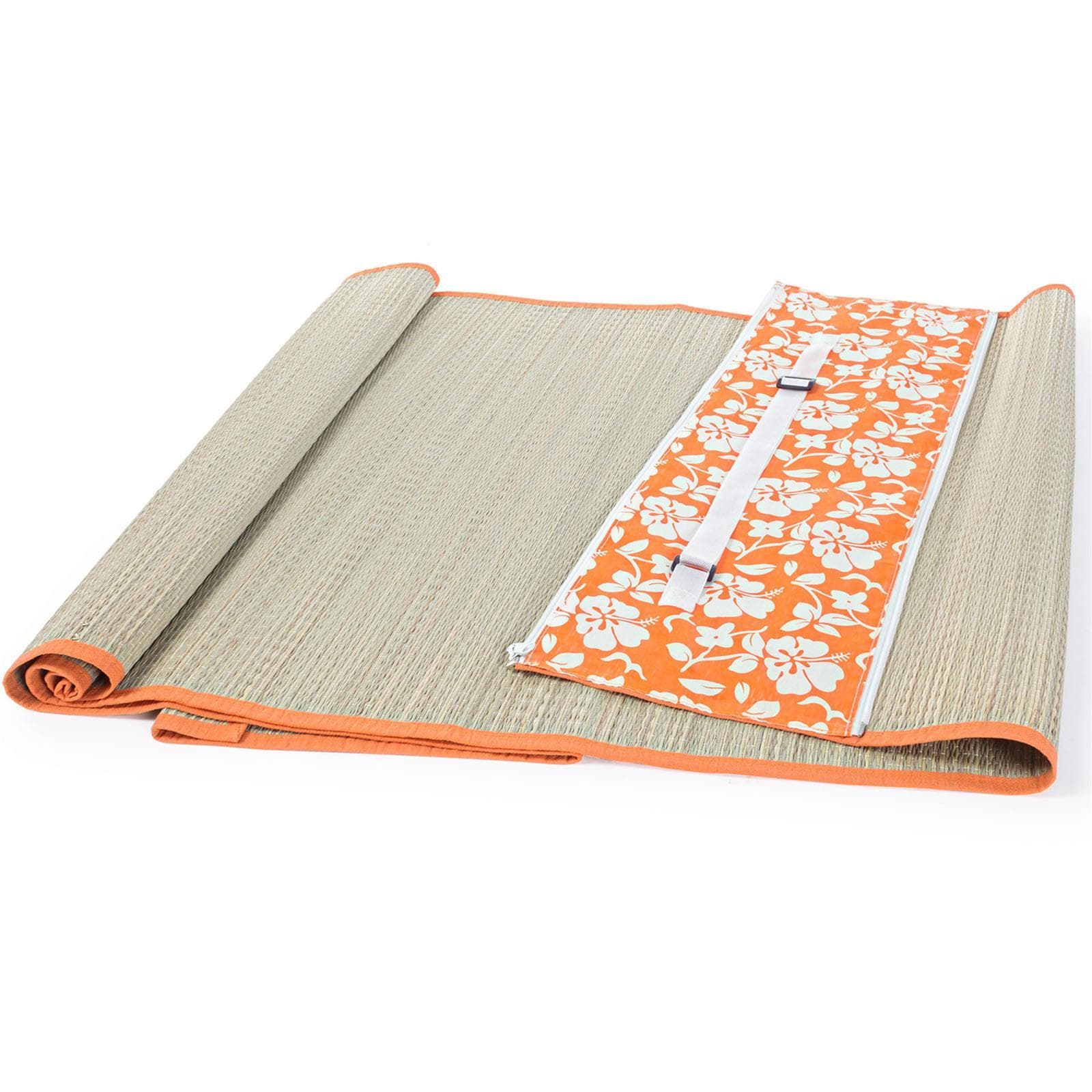 Stuoia da spiaggia e campeggio in paglia richiudibile con zip 180 x 60 cm - 8