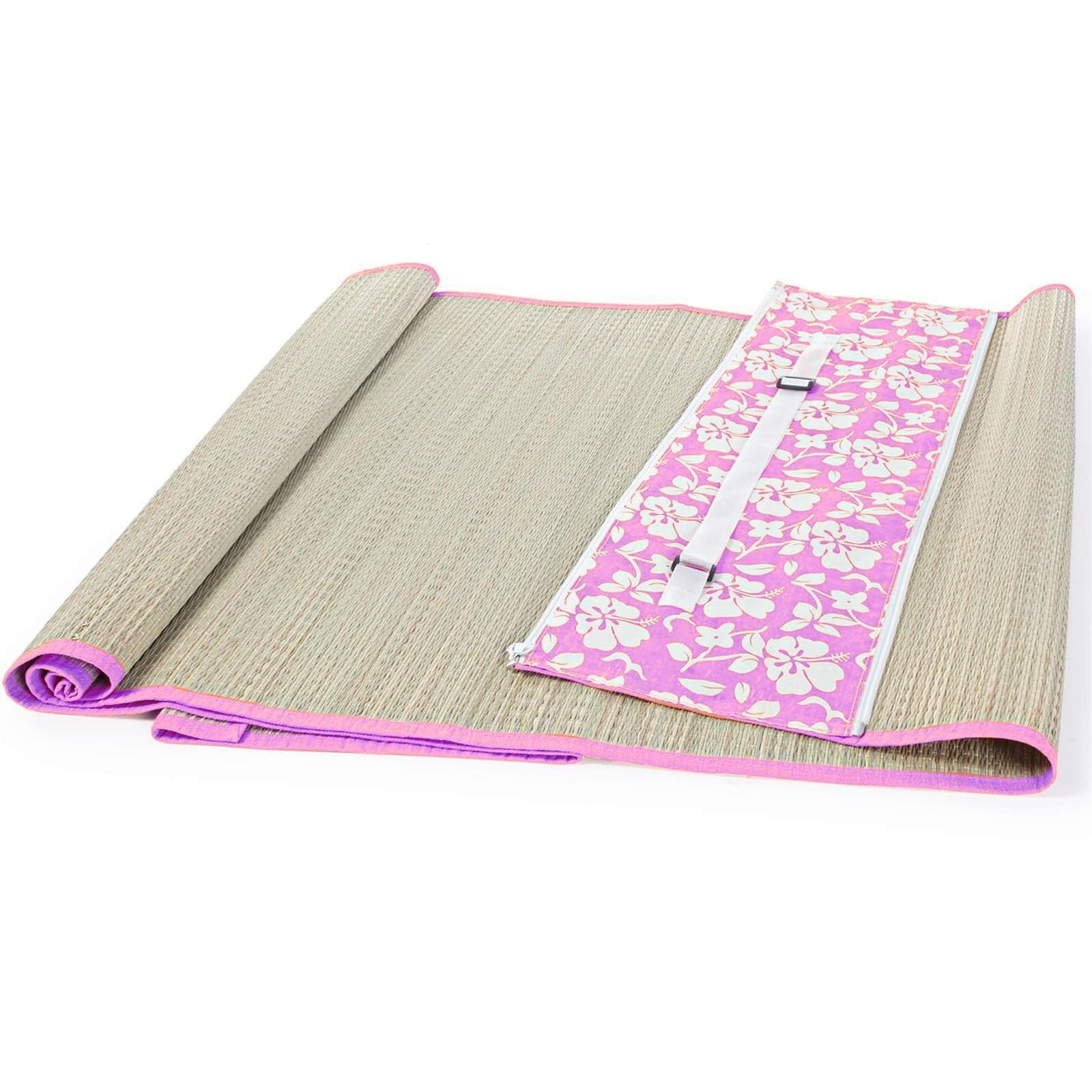 Stuoia da spiaggia e campeggio in paglia richiudibile con zip 180 x 60 cm - 10