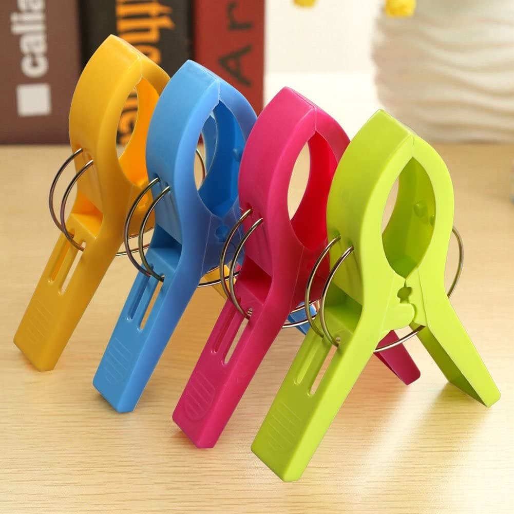 Set 4 mollette antivento in plastica per fissaggio telo mare - 2