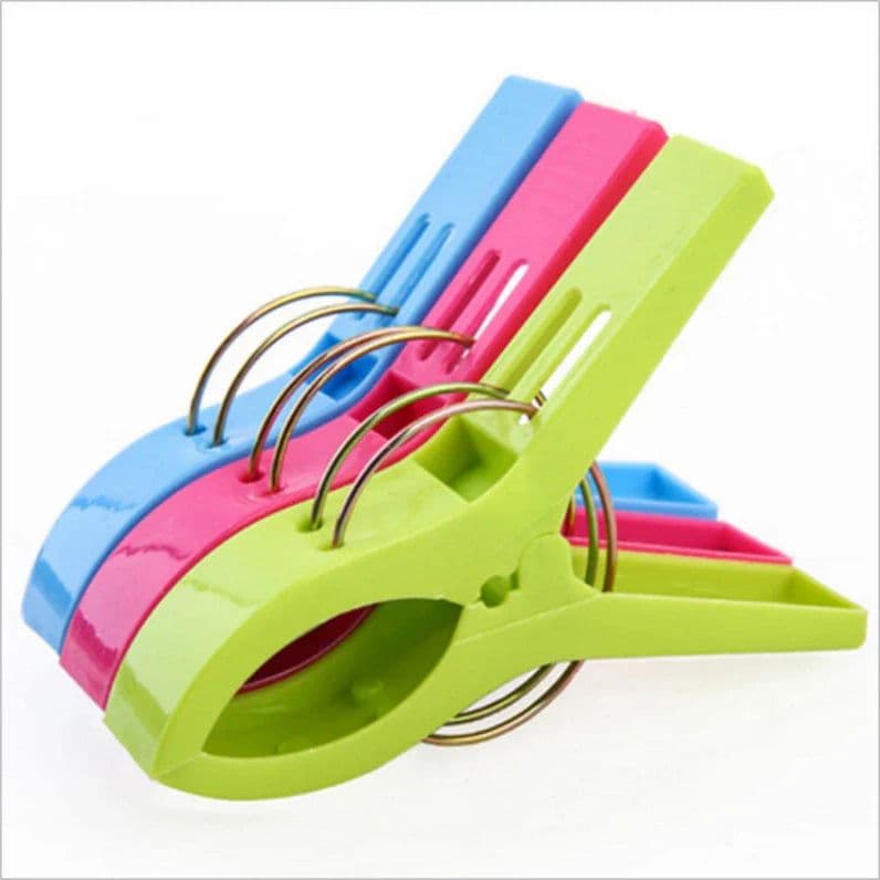 Set 4 mollette antivento in plastica per fissaggio telo mare - 11