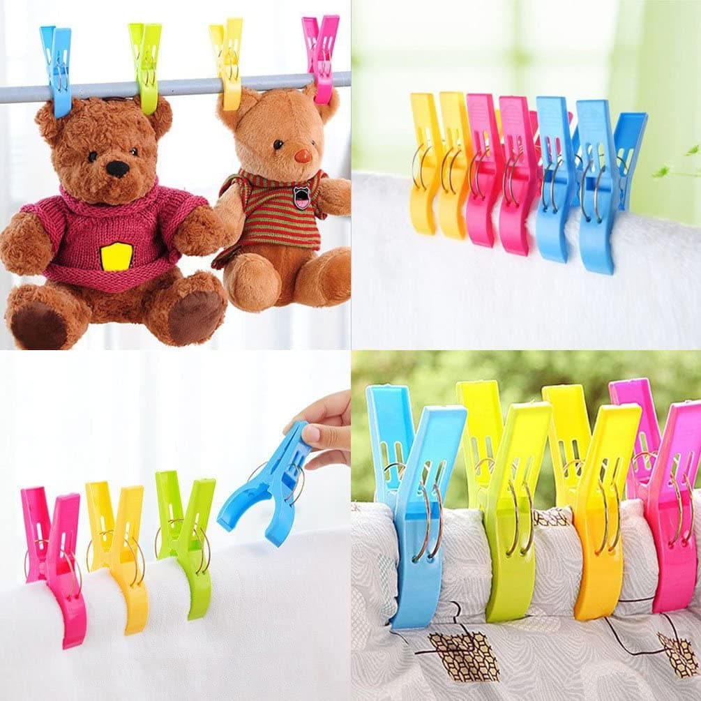 Set 4 mollette antivento in plastica per fissaggio telo mare - 3