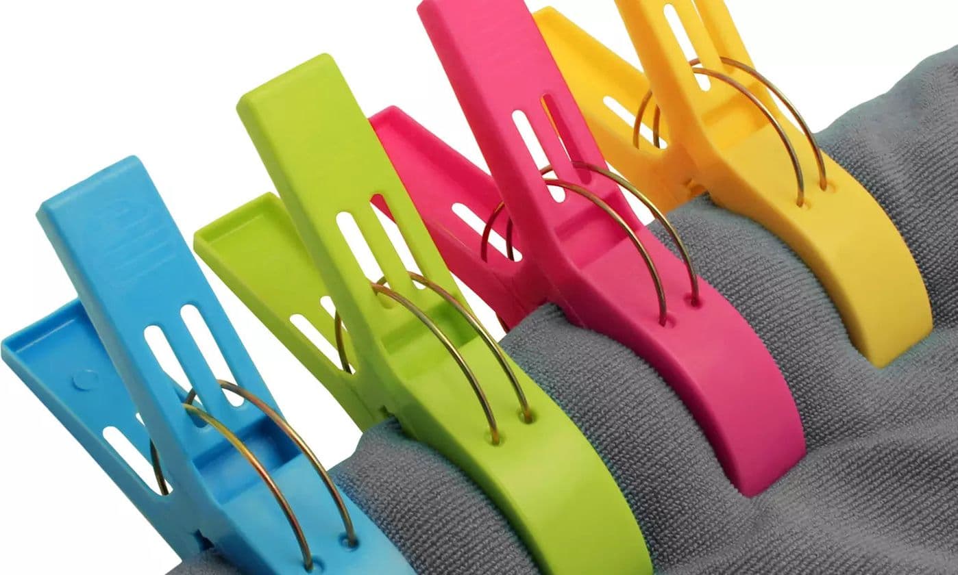 Set 4 mollette antivento in plastica per fissaggio telo mare - 4