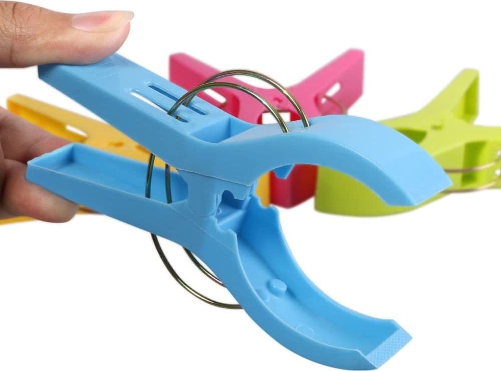 Set 4 mollette antivento in plastica per fissaggio telo mare - 10