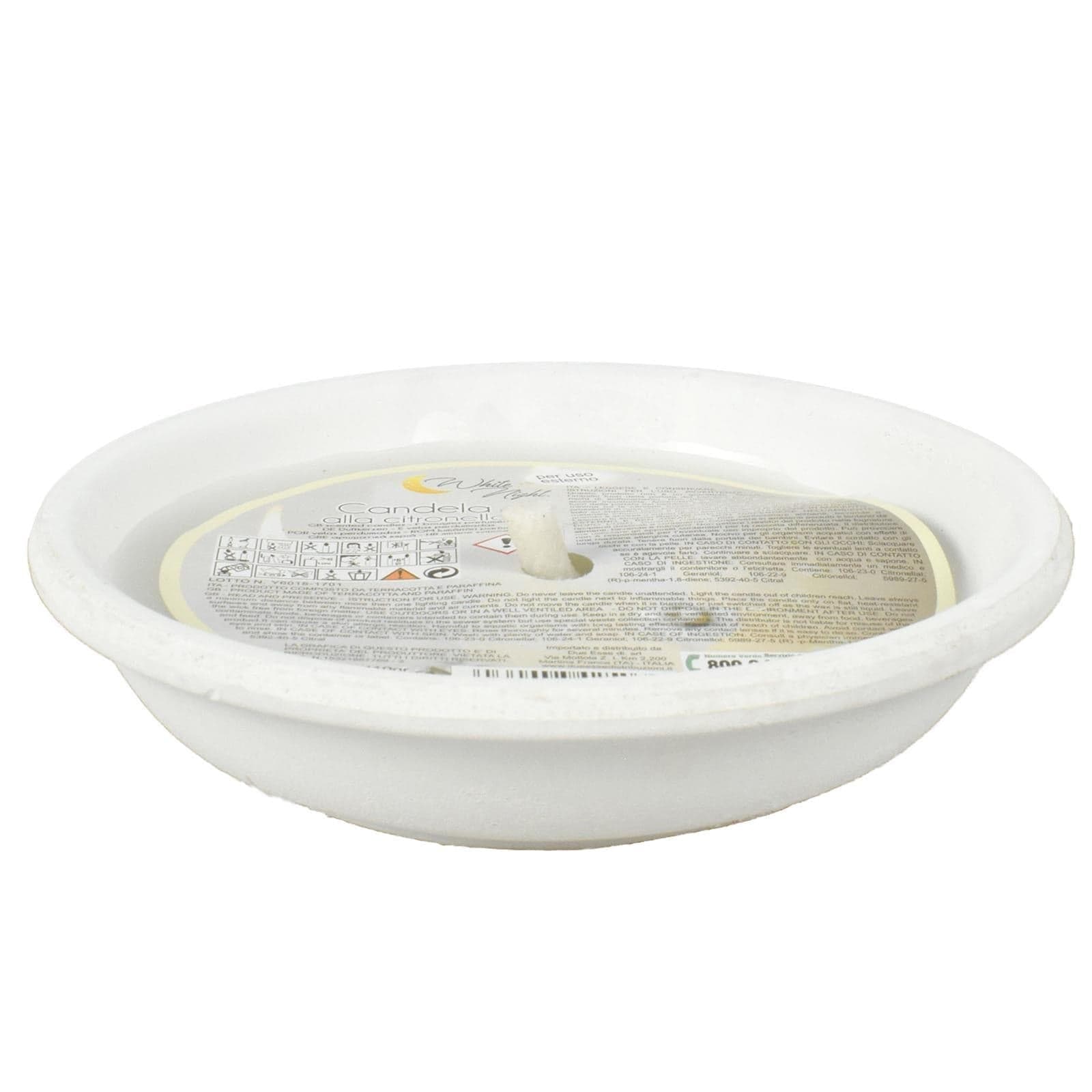 Ceri alla citronella in coccio di terracotta bianco per matrimoni ed eventi Ø 14,5 cm - 4