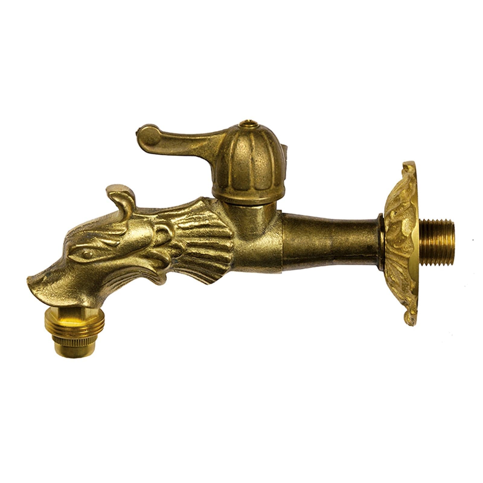 Rubinetto ornamentale in ottone antichizzato "dragone" per fontane da giardino attacco 1/2" - 5