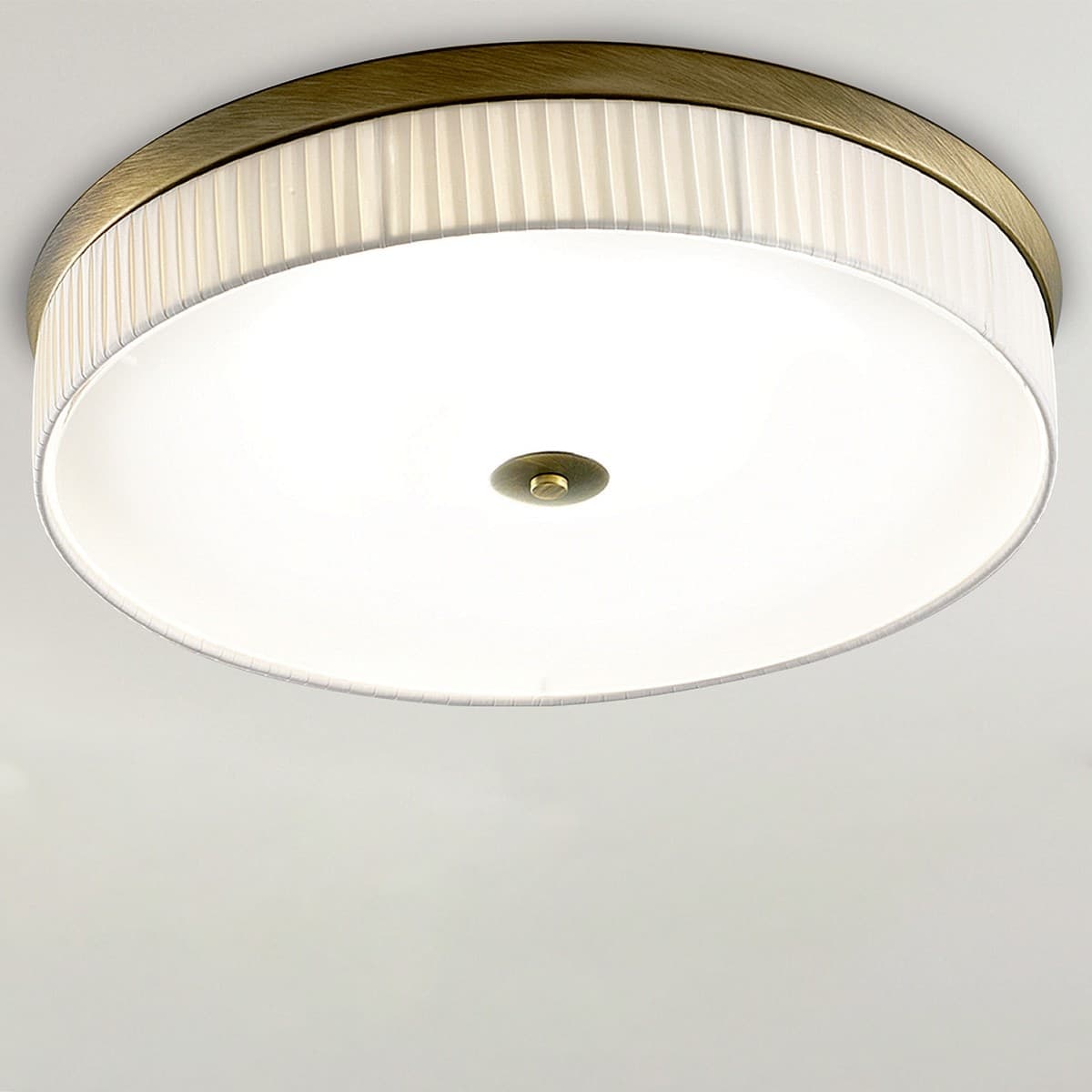 Plafoniera classica LAM 6985 PL51 E27 LED metallo tessuto lampada soffitto - 2