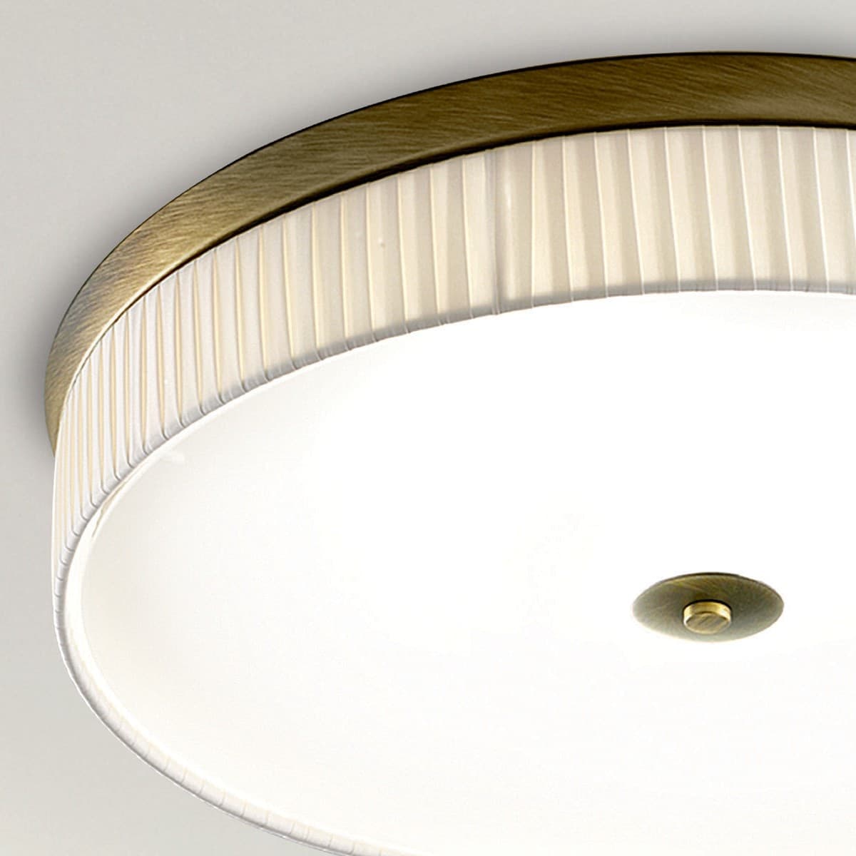 Plafoniera classica LAM 6985 PL51 E27 LED metallo tessuto lampada soffitto - 3