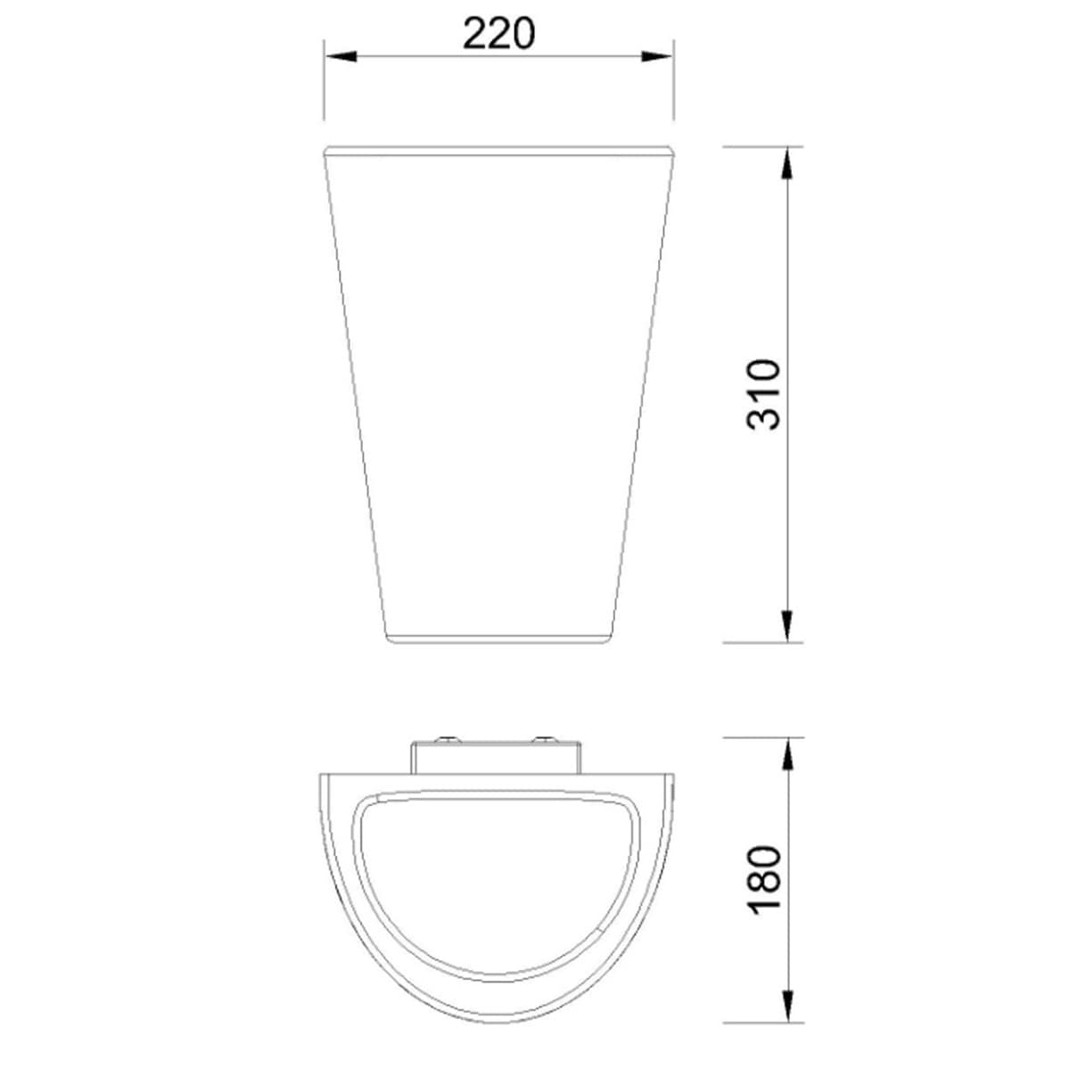 Applique Mantra TEJA 6508 20W LED 3000°K IP54 lampada parete vaso polietilene moderna esterno - 6