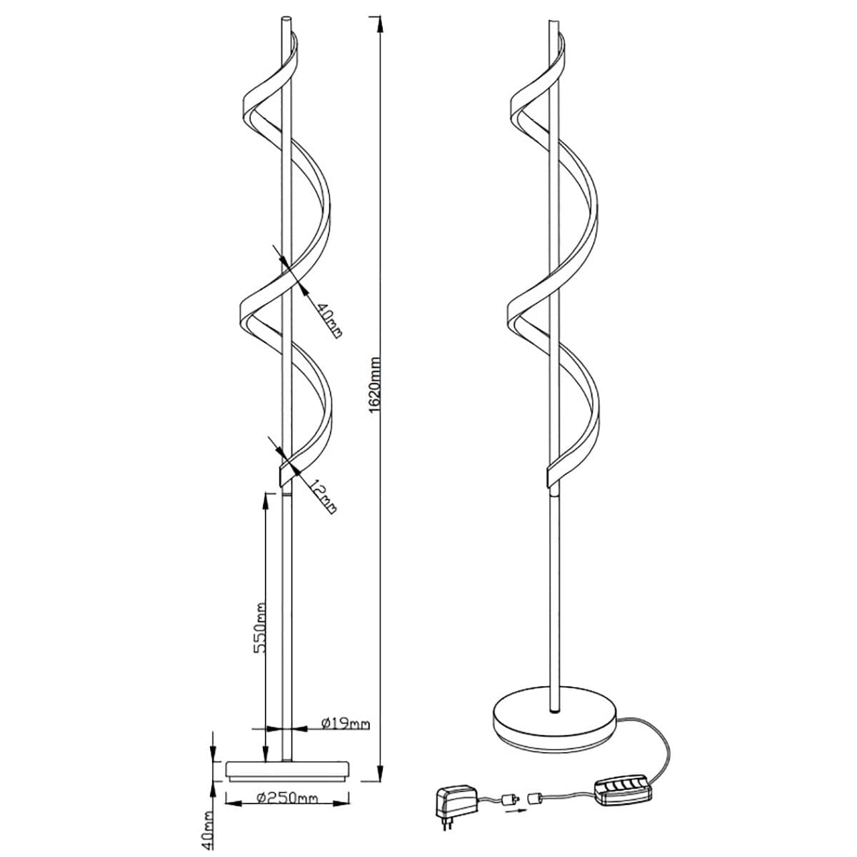 Piantana moderna Trio Lighting SYDNEY 472910106 LED dimmerabile lampada terra - 4