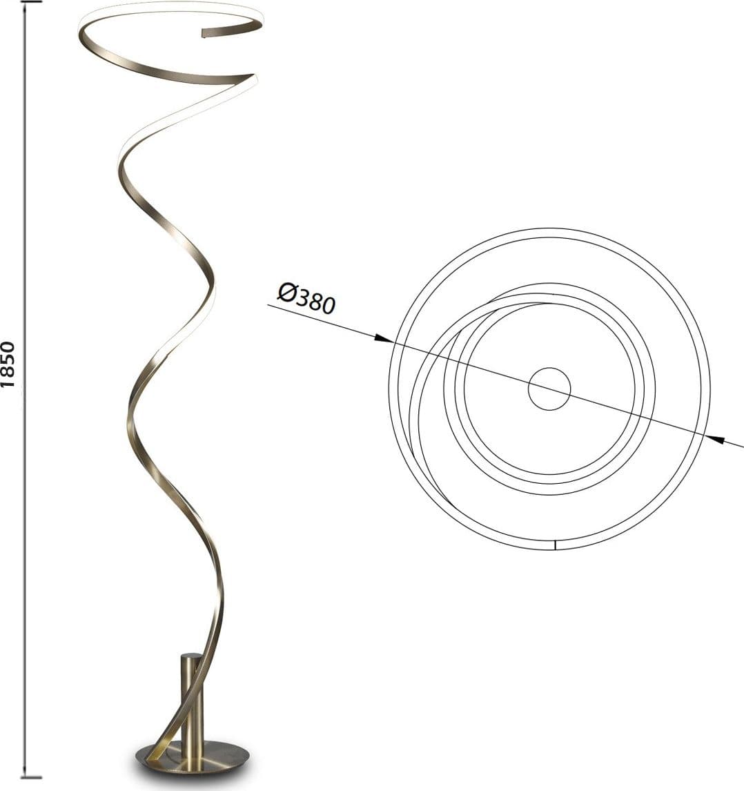 Piantana classica Mantra HELIX 6101 42W LED 3360Lm 3000°K OTTONE anticato dimmerabile lampada terra interno - 6
