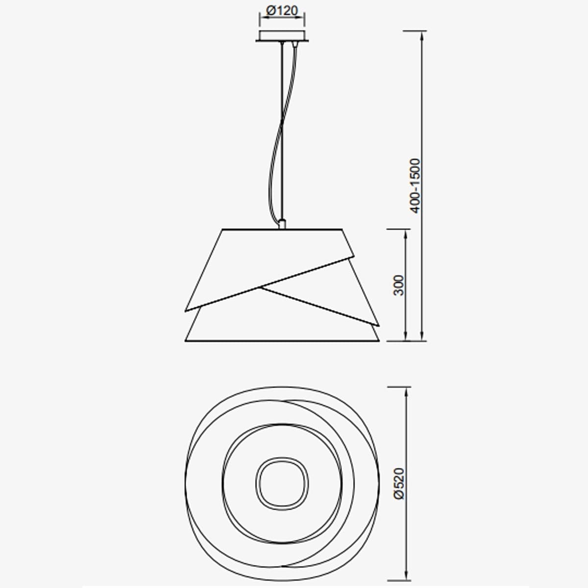 Sospensione moderna Mantra ALBORAN 5860 E27 LED 52CM alluminio calata multiluce interno - 7