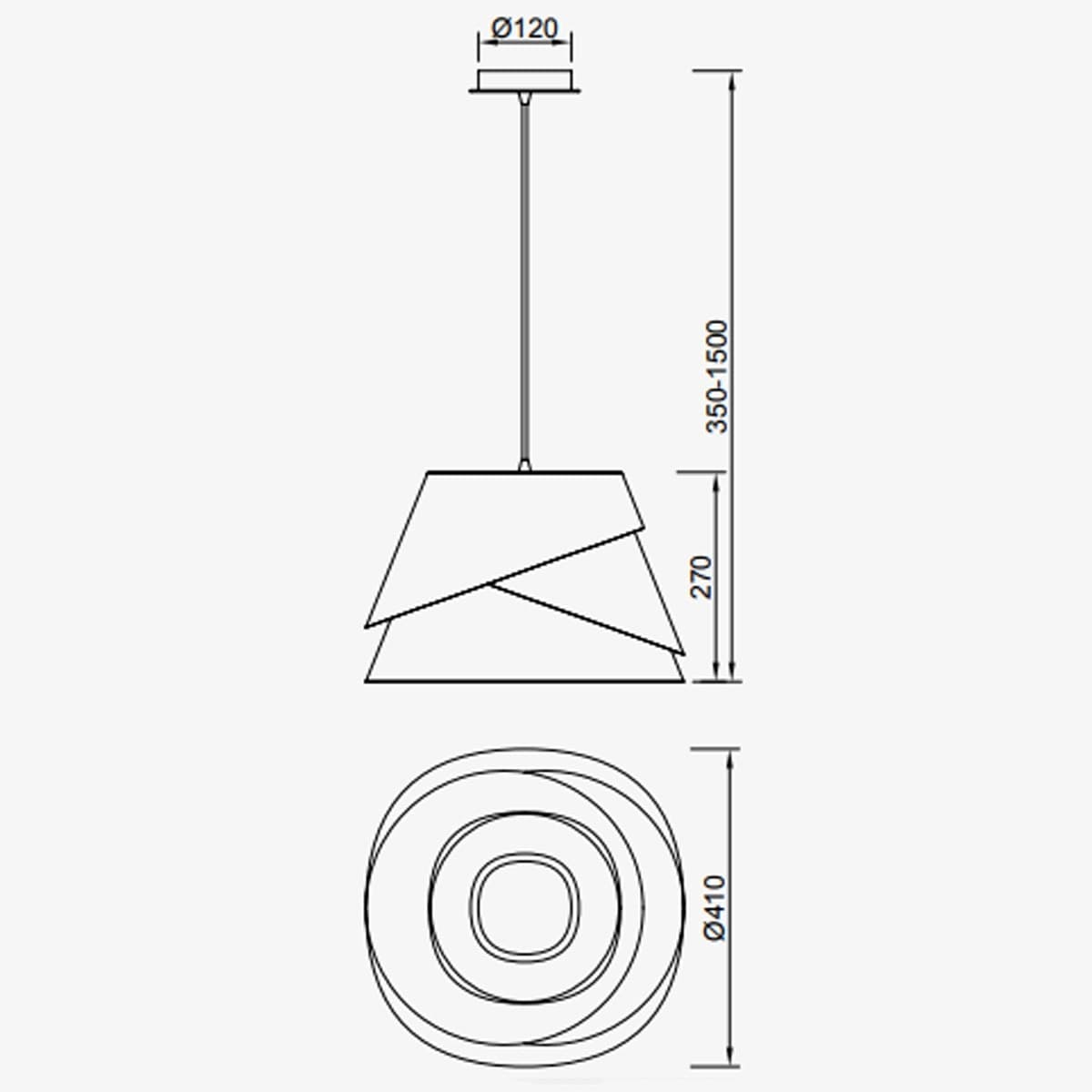 Sospensione moderna Mantra ALBORAN 5861 E27 LED 41CM alluminio calata interno - 7