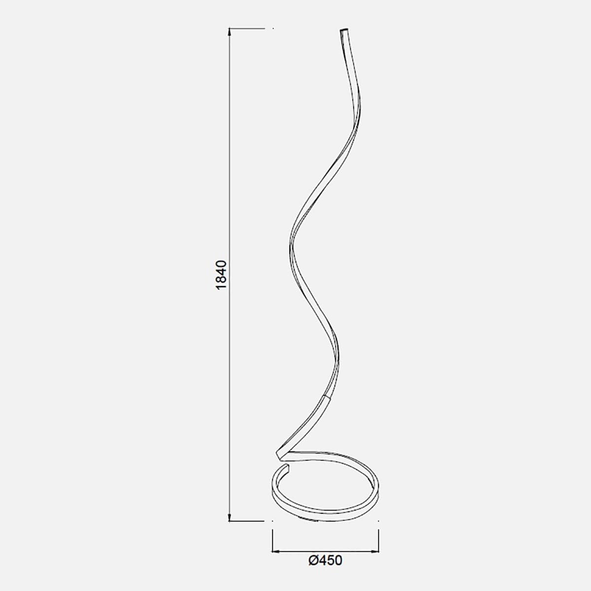 Piantana classica Mantra NUR 5805 20W LED 1800Lm 2800°K 184H dimmerabile lampada terra alluminio interno - 5