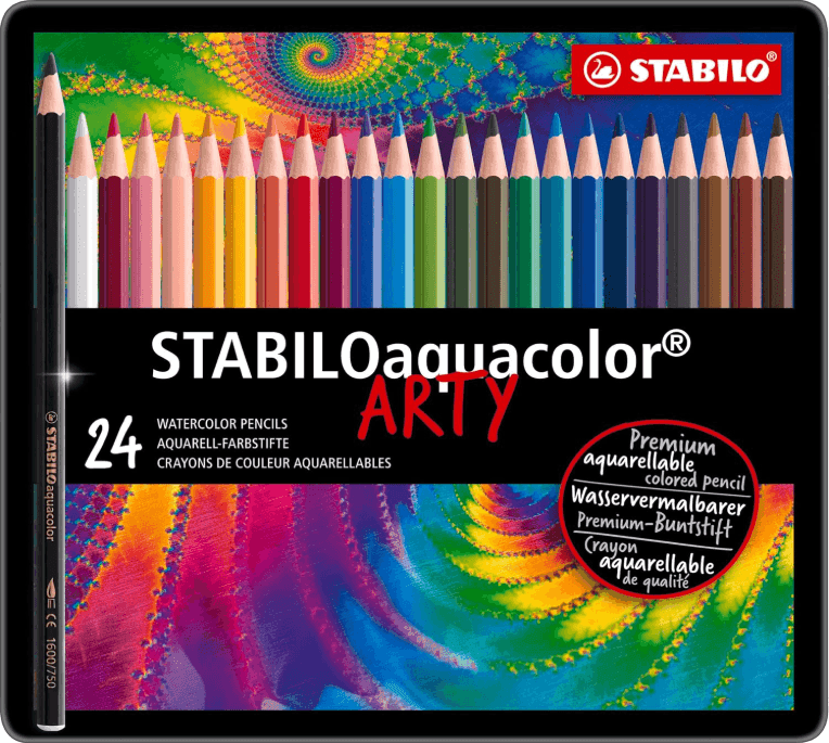 Stabilo - Matita colorata acquarellabile Scatola ARTY in metallo da 24 colori (1624-5)