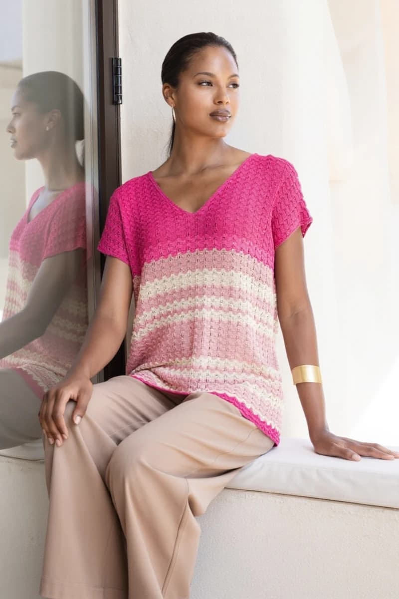 Blusa in lurex chevron | AGGEL - 5