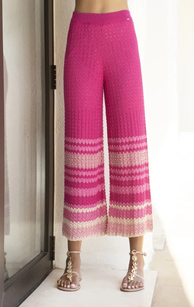Pantaloni capri in lurex chevron | AGGEL - 1