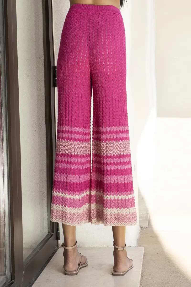 Pantaloni capri in lurex chevron | AGGEL - 2