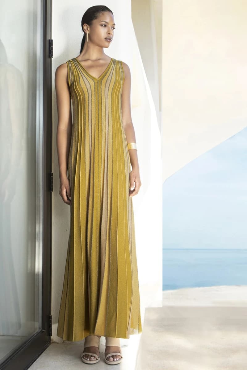 Abito lungo in maglia lurex scollo V | AGGEL - 4
