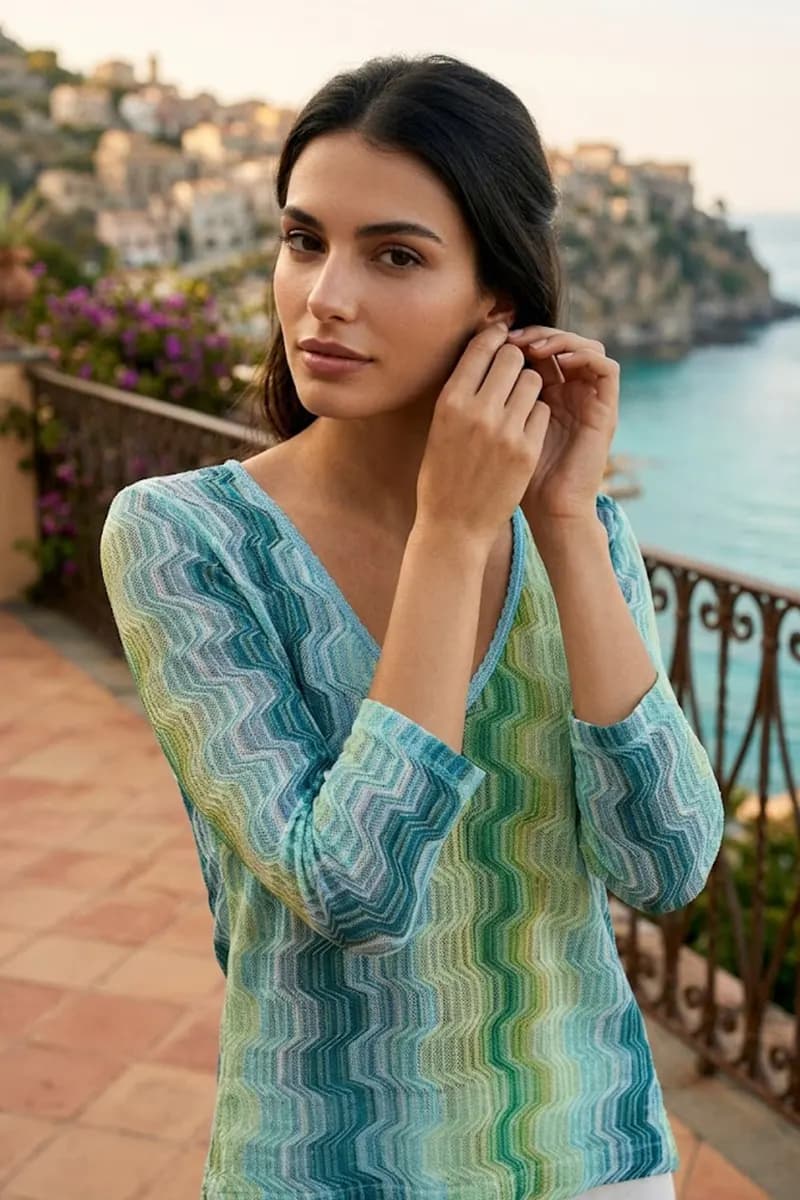 Maglia manica 3/4 Rachel fantasia lurex | PHO Firenze - 10