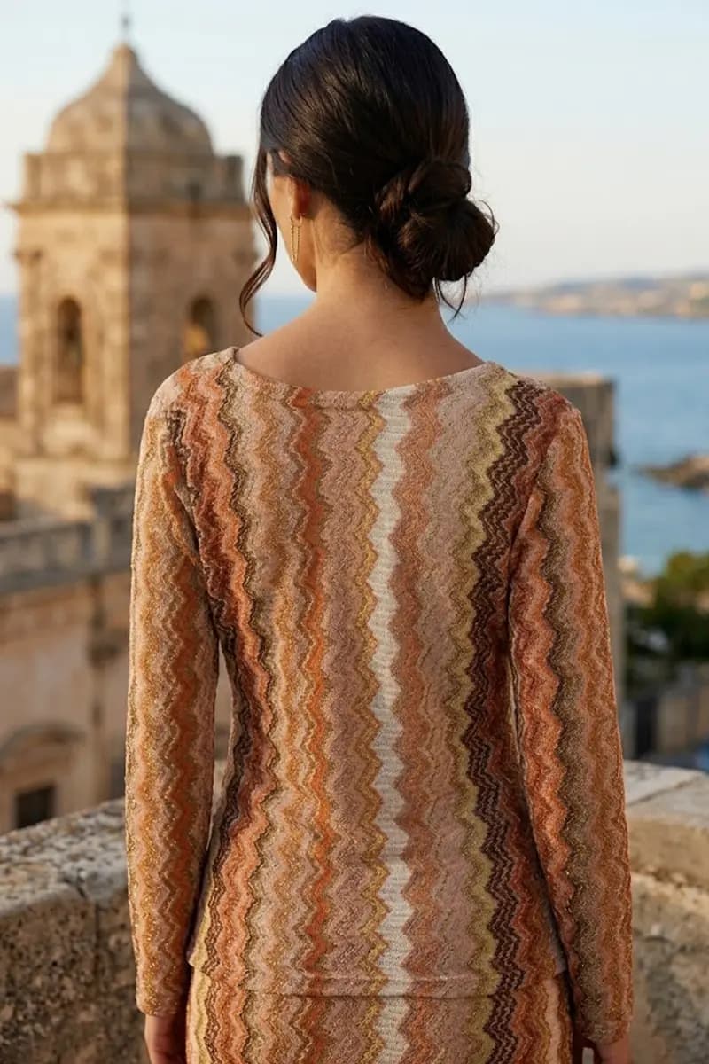Maglia manica 3/4 Rachel fantasia lurex | PHO Firenze - 6