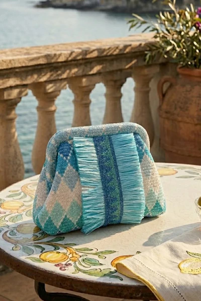 Pochette fantasia con frange e chiusura a scatto | PHO Firenze - 1