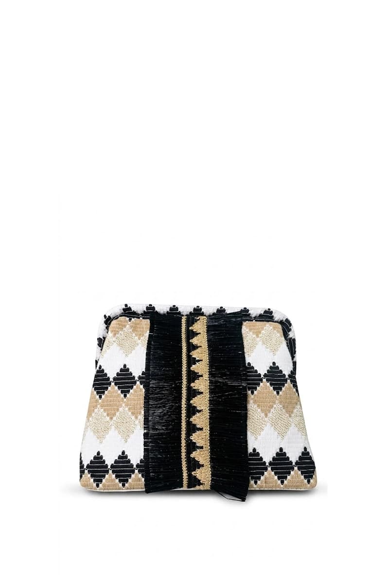 Maxi pochette fantasia con frange e chiusura a scatto | PHO Firenze - 2