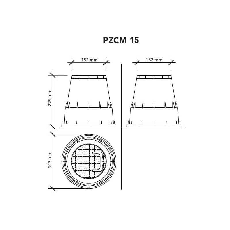 Pozzetto circolare con materiale plastico resistente agli urti con coperchio - 5