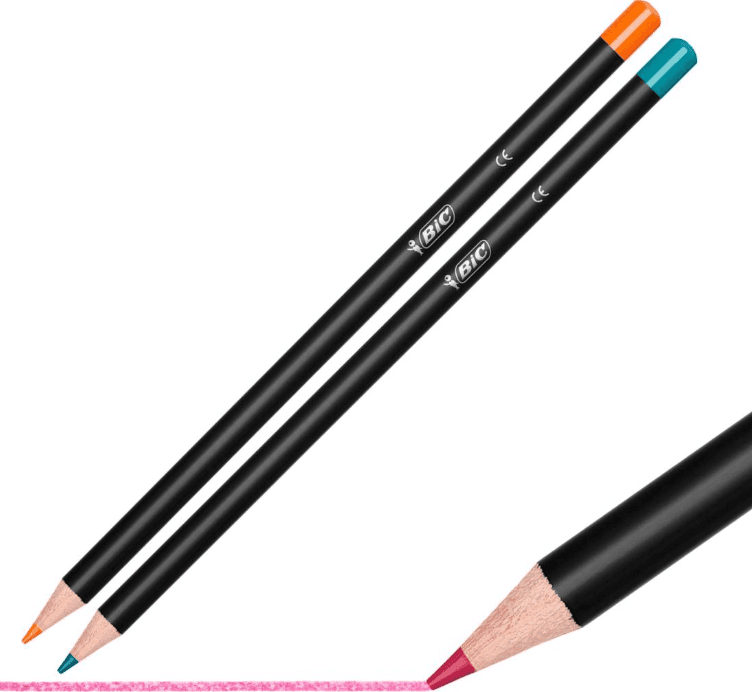 Bic - Intensity Premium Matite Colorate in legno nero conf- 12 Colori brillanti - 2