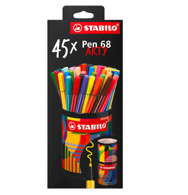 Stabilo - fineliner pen 68 barattolo in metallo arty da scrivania 45 colori (68/45-2-20) - 4