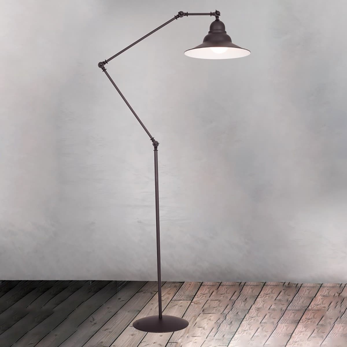 Piantana arco moderna LAM GD Service VIENNA 0165 1PP E27 LED acciaio alluminio lampada terra - 2