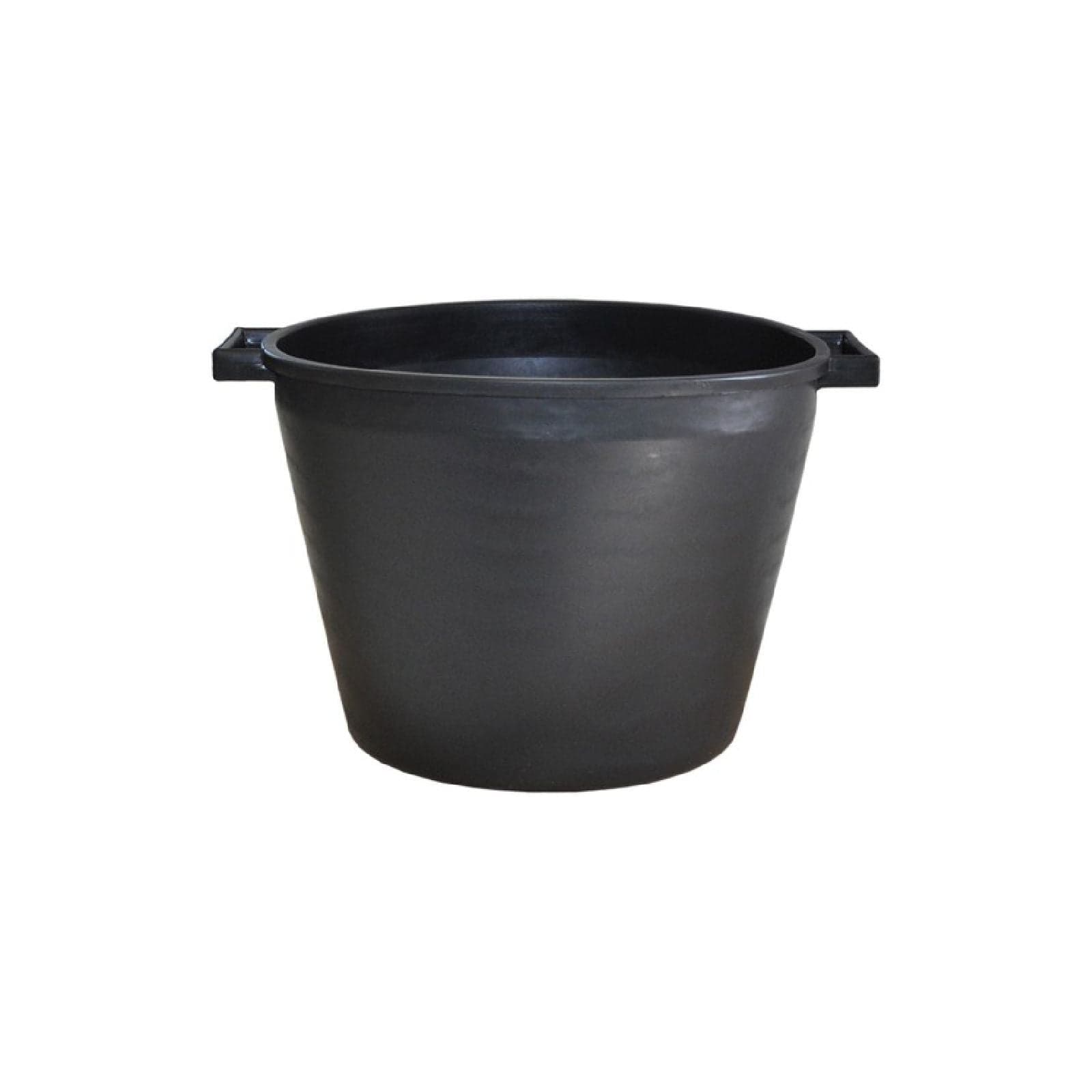 Mastellotto tondo in materiale plastico nero con manici