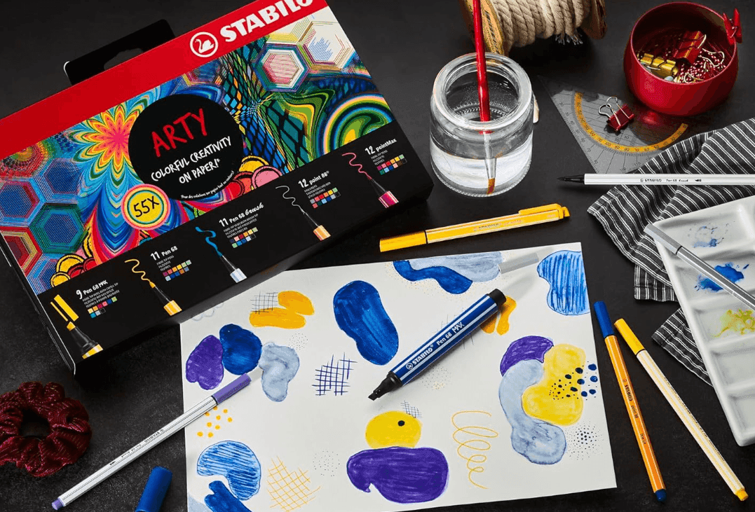 Stabilo - Stabilo Arty Creative Set - Cofanetto con 55 Pennarelli & Fineliner (77/6-3-20) - 5