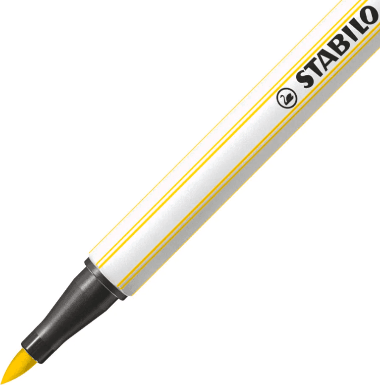 Stabilo - Pennarello singolo con punta morbida a pennello Pen 68 brush - giallo limone (568/24) - 2