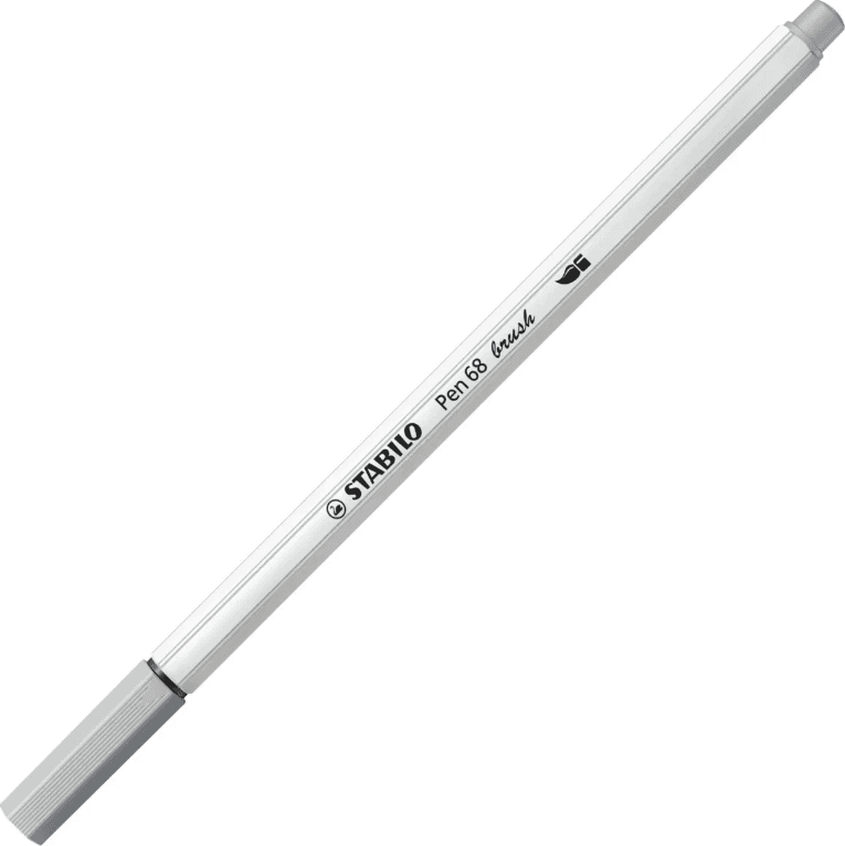 Stabilo - Pennarello singolo con punta morbida a pennello Pen 68 brush -  grigio freddo medio (568/95)