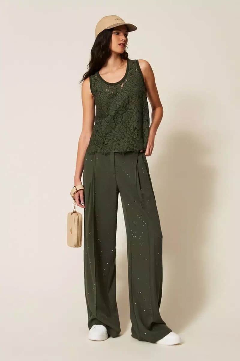 Top in pizzo fiorato | TWINSET - 5
